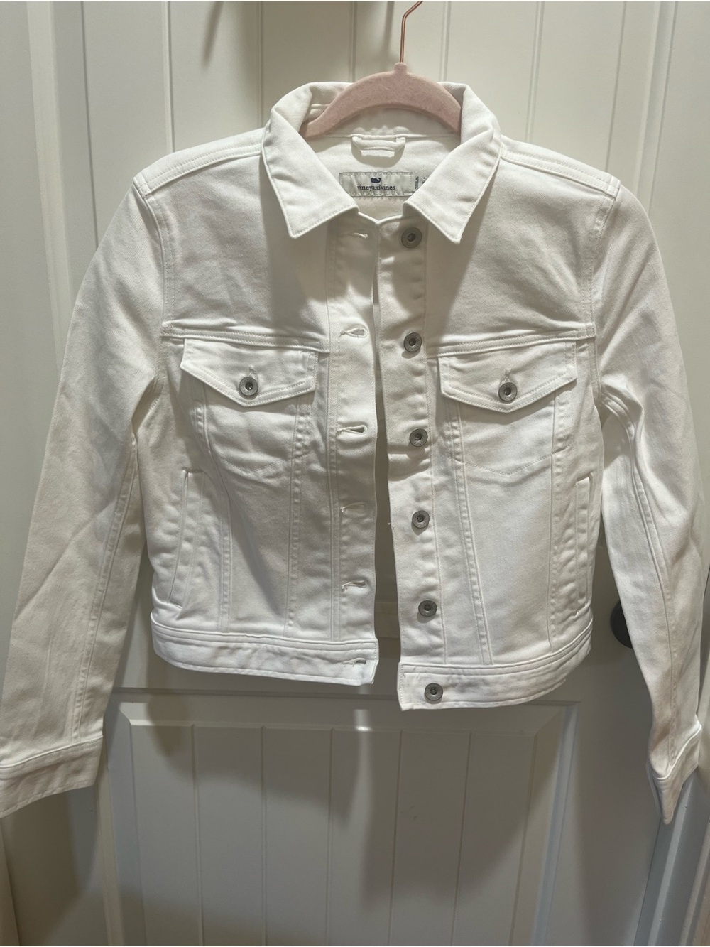 Vineyard Vine's Women's White Denim Jacket - XS - Preppy, Nautical, Americana